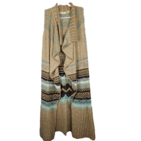 Anthropologie Sweaters - Sleeping in Snow Anthropologie Quilins Jacquard Knit Waterfall Vest XS/S Boho